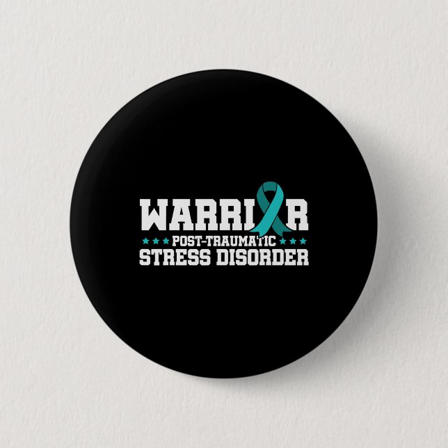 Warrior Post-traumatic Stress Disorder Awareness M 2 Inch Round Button (Front)