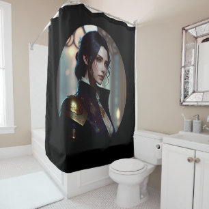 Warrior/princess girl  shower curtain