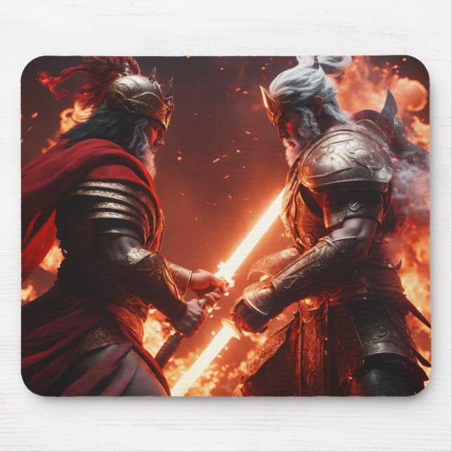 Warrior print Mousepad with gamers will love it (Front)