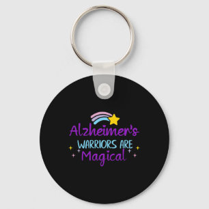 Warrior Purple Ribbon Awareness Dementia Support Keychain