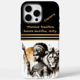 Warrior queen with her lion companion iPhone 16 pro max case