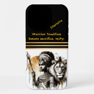 Warrior queen with her lion companion iPhone 16 pro max case