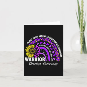 Warrior Rainbow Purple Ribbon Overdose Awareness  Card