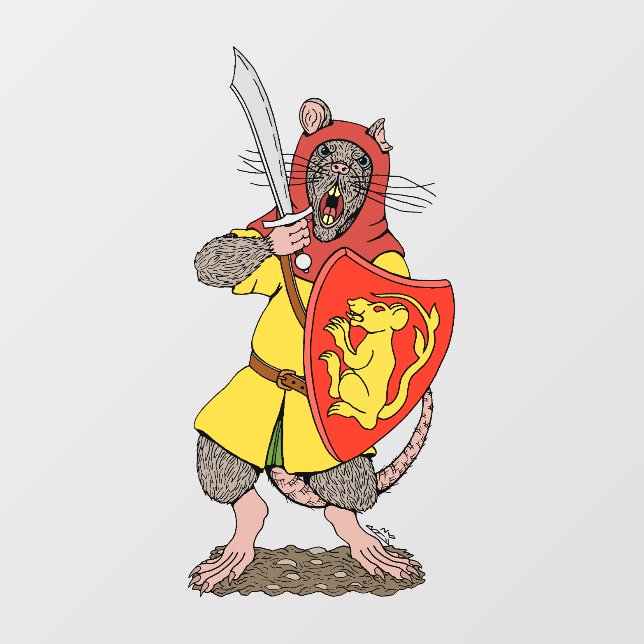 Warrior Rat with Falchion Window Cling (Sheet)
