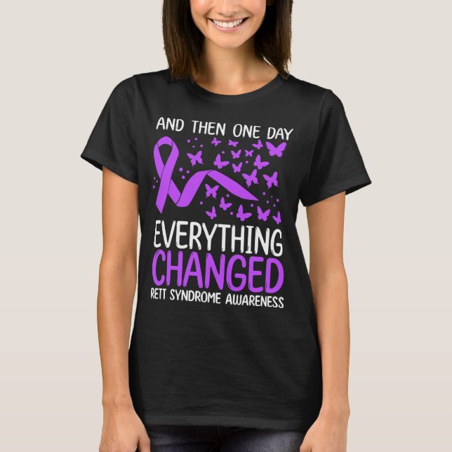 Warrior Ribbon Fighter Rett Syndrome Awareness T-Shirt (Front)