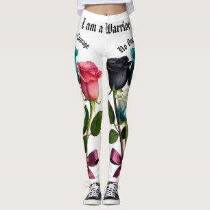 Warrior Roses Cancer Awareness Leggings