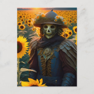 Warrior Scarecrow in the Sunflowers Postcard