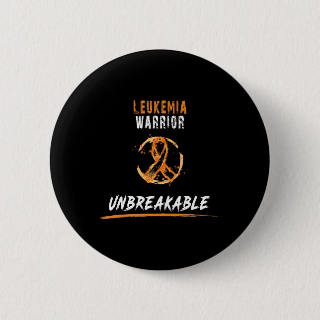 Warrior Shirt Leukaemia Awareness  2 Inch Round Button (Front)