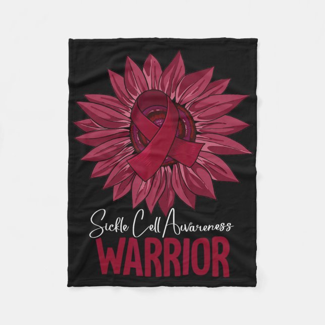 Warrior Sickle Cell Awareness  Fleece Blanket (Front)