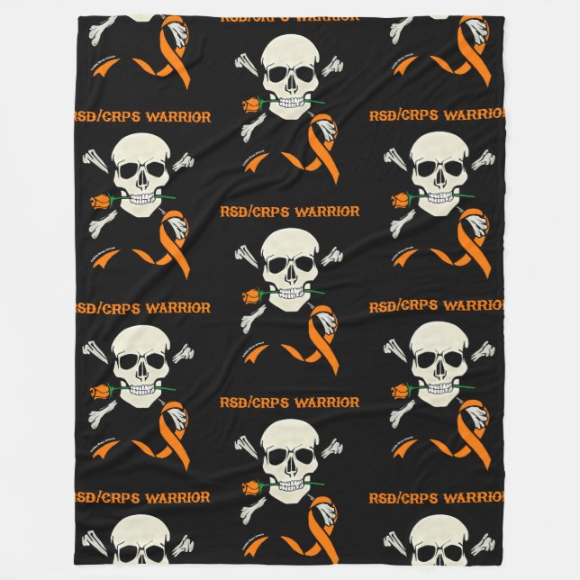 Warrior/Skull...RSD/CRPS Fleece Blanket (Front)