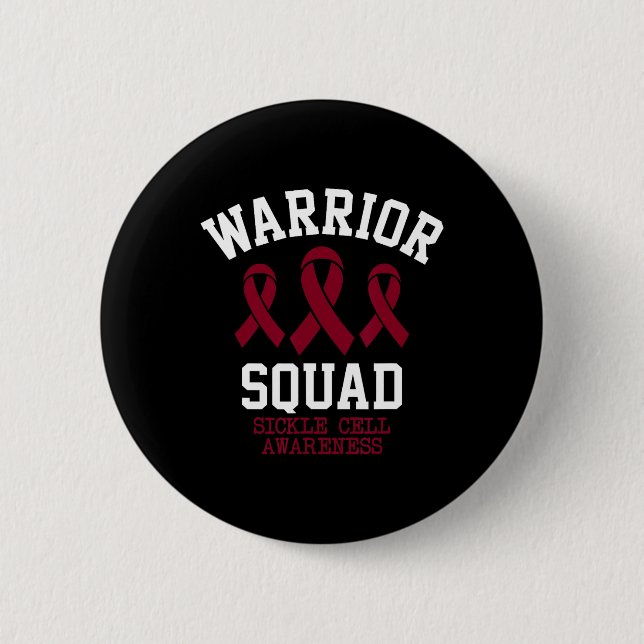Warrior Squad - Sickle Cell Awareness Month Burgun 2 Inch Round Button (Front)