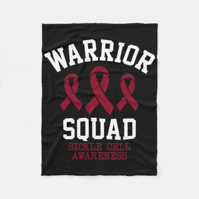 Warrior Squad - Sickle Cell Awareness Month Burgun Fleece Blanket (Front)