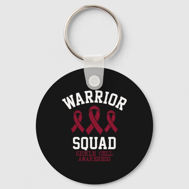 Warrior Squad - Sickle Cell Awareness Month Burgun Keychain (Front)