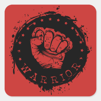 warrior square sticker