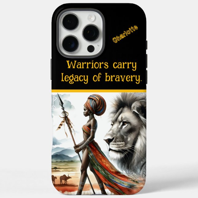 Warrior stands tall against African backdrop Case-Mate iPhone Case (Back)