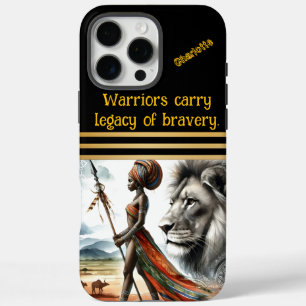 Warrior stands tall against African backdrop iPhone 16 Pro Max Case