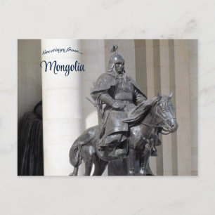 Warrior Statue in Sukhbaatar Square Mongolia Postcard