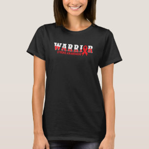 Warrior Stroke Awareness Survivor Retro Brain Red  T-Shirt