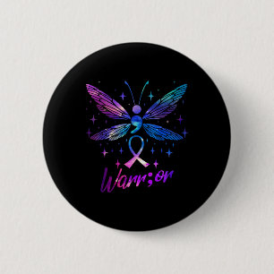Warrior Suicide Prevention Awareness Purple Teal D 2 Inch Round Button