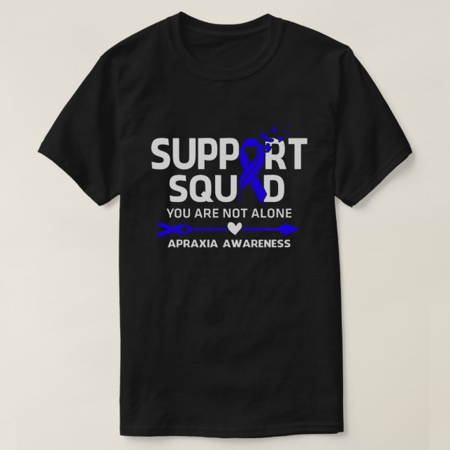 Warrior Support Squad Apraxia Awareness Feather T-Shirt (Design Front)