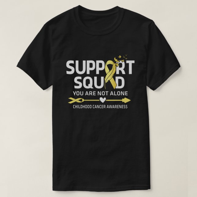 Warrior Support Squad Childhood Cancer  Awareness  T-Shirt (Design Front)