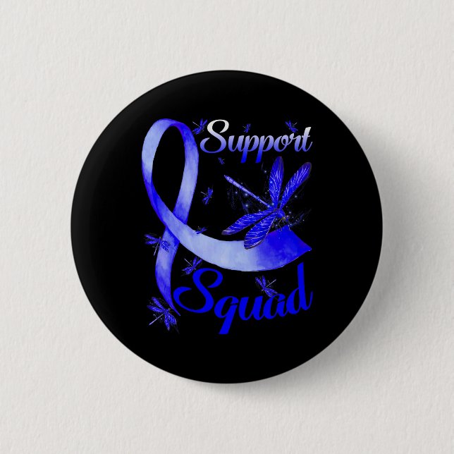 Warrior Support Squad Dragonfly Alopecia Awareness 2 Inch Round Button (Front)