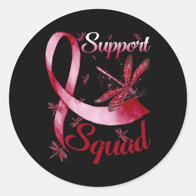 Warrior Support Squad Dragonfly Brain Aneurysm Awa Classic Round Sticker (Front)
