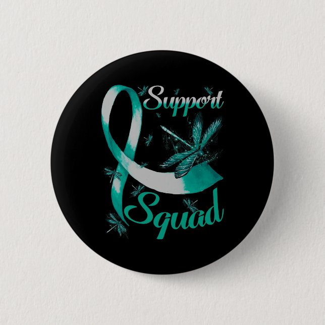 Warrior Support Squad Dragonfly Polycystic Kidney  2 Inch Round Button (Front)