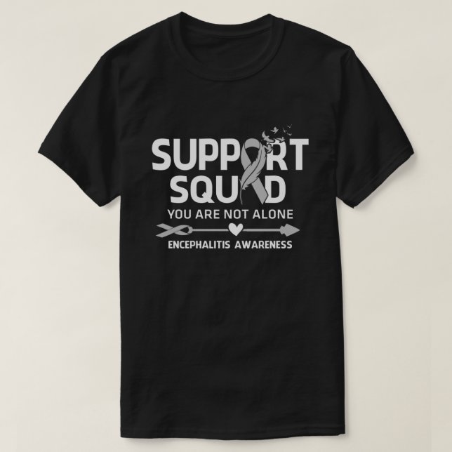 Warrior Support Squad Encephalitis Awareness Feath T-Shirt (Design Front)