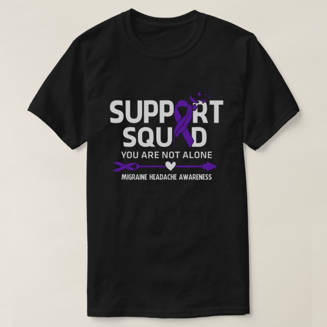 Warrior Support Squad Migraine Headache Awareness  T-Shirt (Design Front)