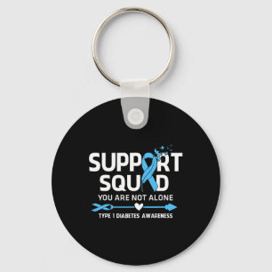 Warrior Support Squad Type 1 Diabetes Awareness Fe Keychain