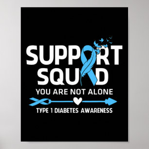 Warrior Support Squad Type 1 Diabetes Awareness Fe Poster
