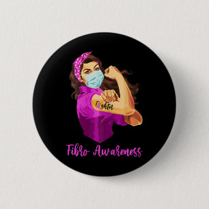 Warrior Unbreakable - Fighter Fibromyalgia Awarene 2 Inch Round Button