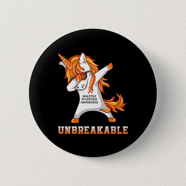 Warrior Unbreakable Multiple Sclerosis Awareness U 2 Inch Round Button (Front)