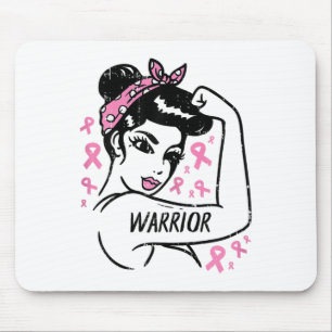 Warrior Unbreakable Pink Ribbon Breast Cancer Awar Mouse Pad