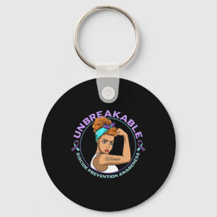 Warrior Unbreakable Suicide Prevention Awareness Keychain