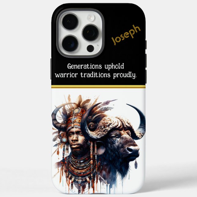 Warrior united with buffalo spirit Case-Mate iPhone case (Back)