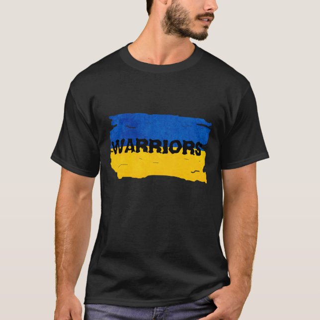Warriors Blue and  Yellow Ukraine Flag  T-Shirt (Front)