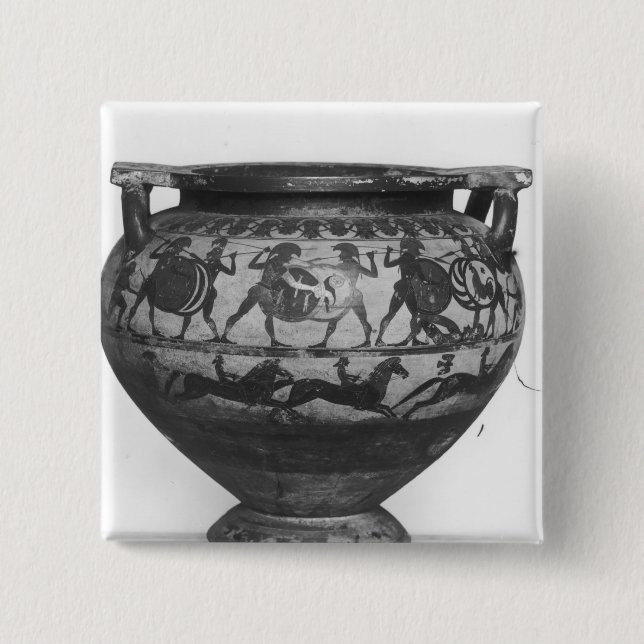 Warriors Fighting 2 Inch Square Button (Front)