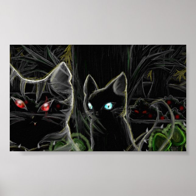 Warriors Hawfrost and Tigerstar- The dark forest Poster (Front)