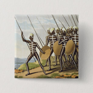 Warriors of New South Wales, engraved by Matthew D 2 Inch Square Button