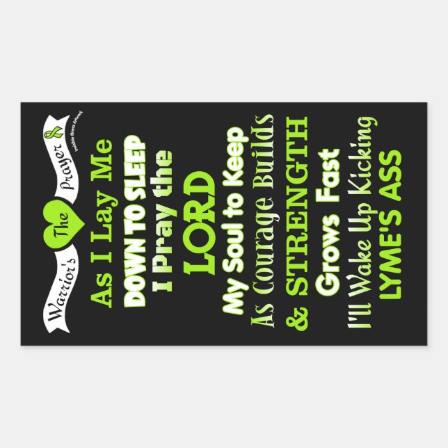 Warrior's Prayer...Lyme Sticker (Front)