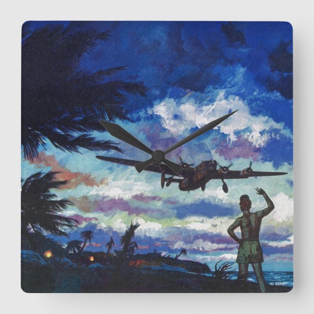 Warrior's Return Square Wall Clock (Front)