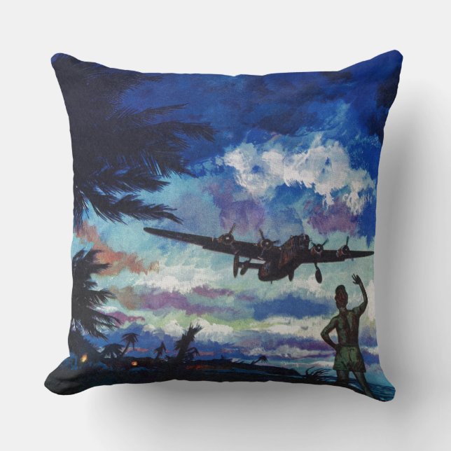 Warrior's Return Throw Pillow (Front)