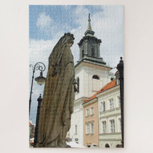 Warsaw church and statue, Poland 1014-pc Jigsaw Puzzle