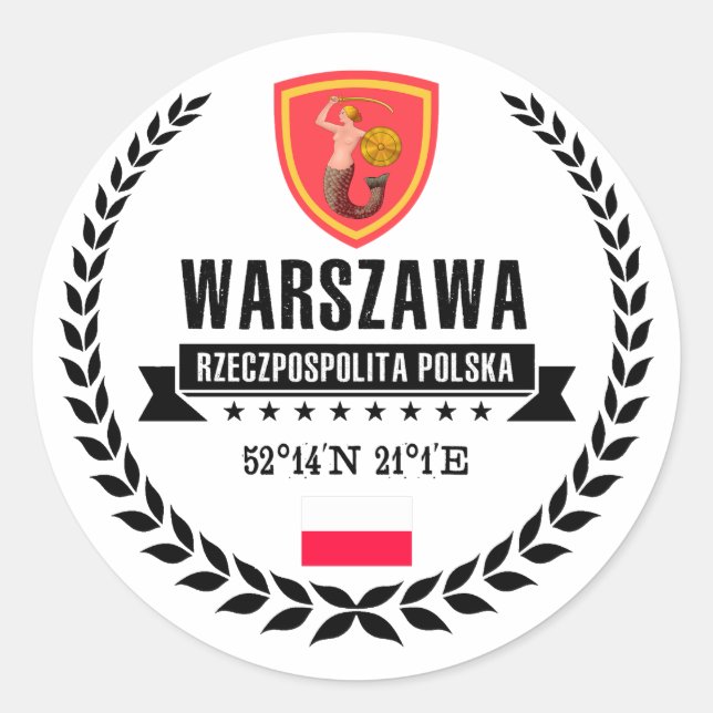 Warsaw Classic Round Sticker (Front)