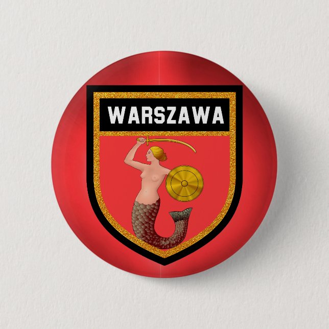 Warsaw  Flag 2 Inch Round Button (Front)