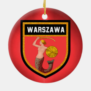 Warsaw Flag Ceramic Ornament