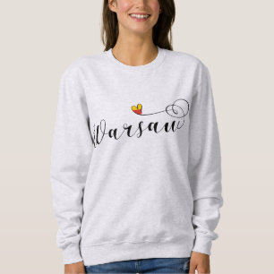 Warsaw Flag in Heart, Polish Sweatshirt