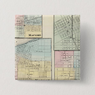 Warsaw, Macomb, Marshall, Canton 2 Inch Square Button